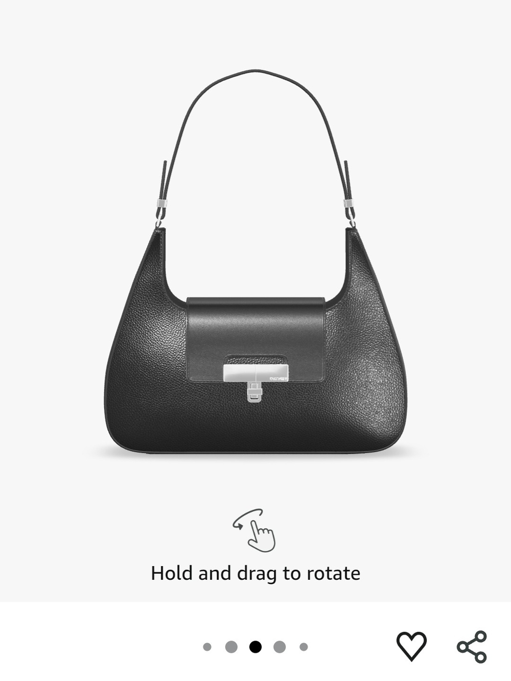 Black Leather Shoulder Bag